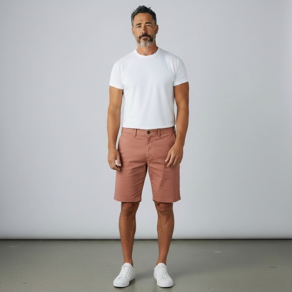 J.Crew Mens Chino Shorts SZ 32 Salmon Pink country club golf chic preppy Cotton